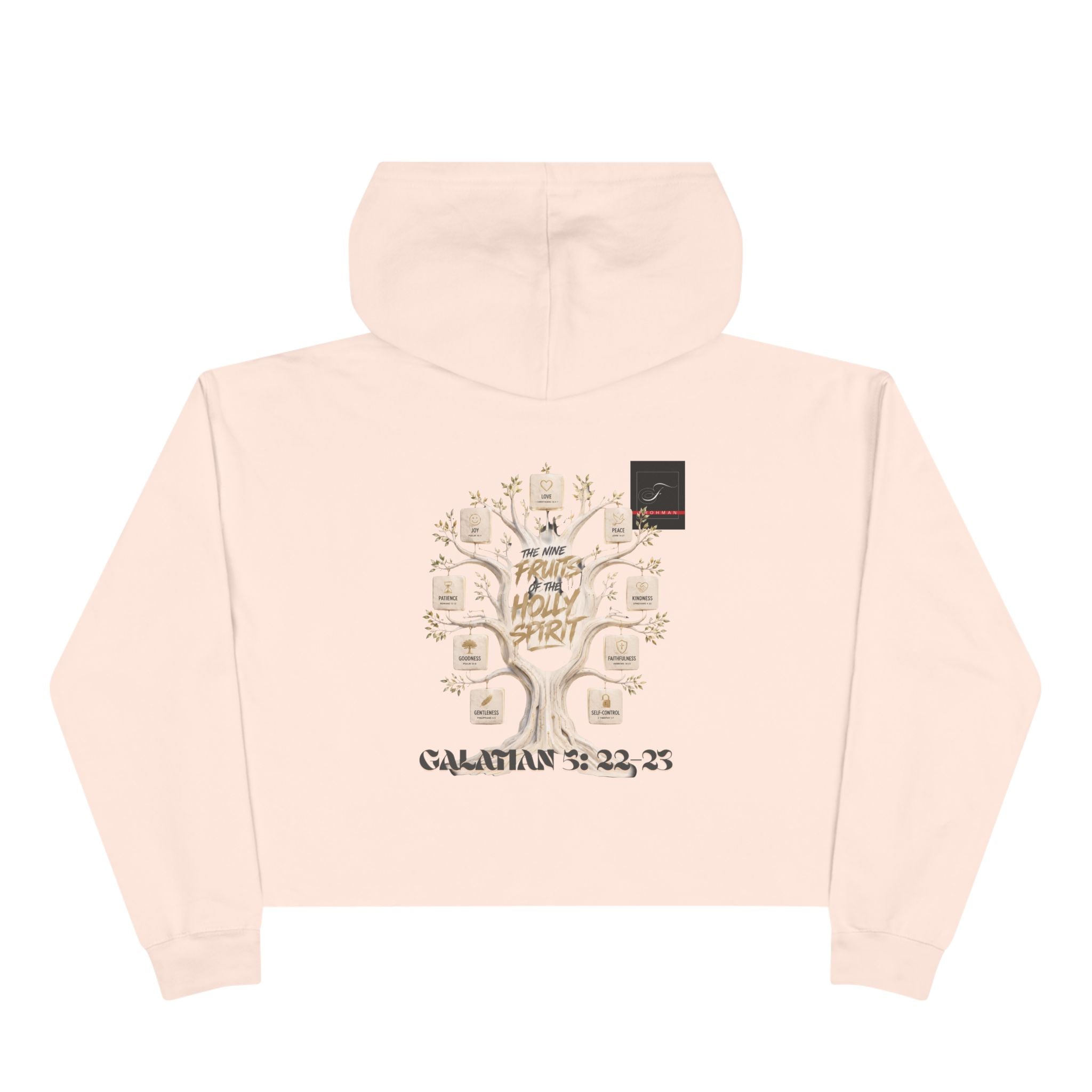 Crop Hoodie — Galatians 5 : 22-23 "The Nine Fruits the Holy Spirit" Christian Crop Hoodie