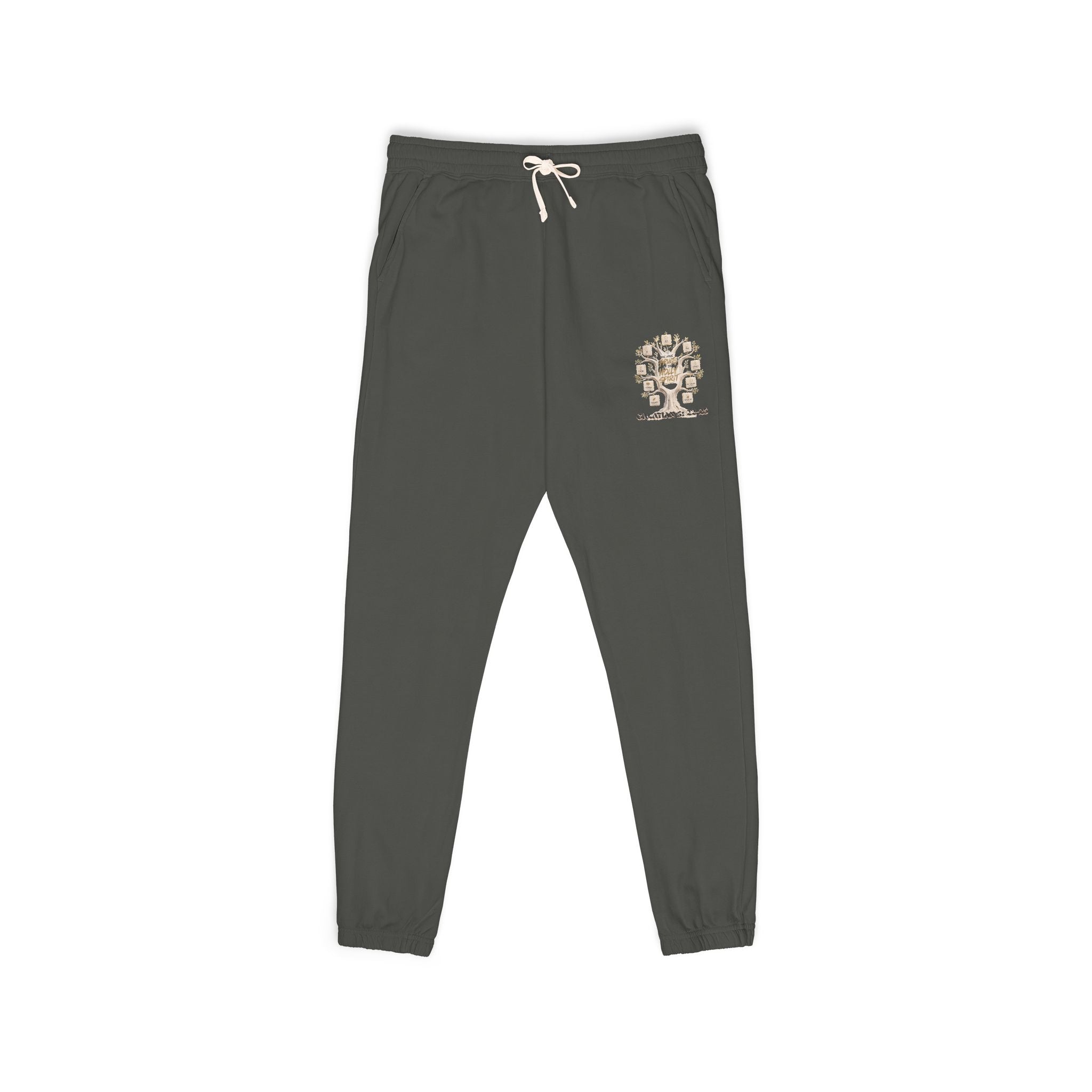 Tree of Life Graphic Sweatpants — Garment-Dyed Fleece Joggers