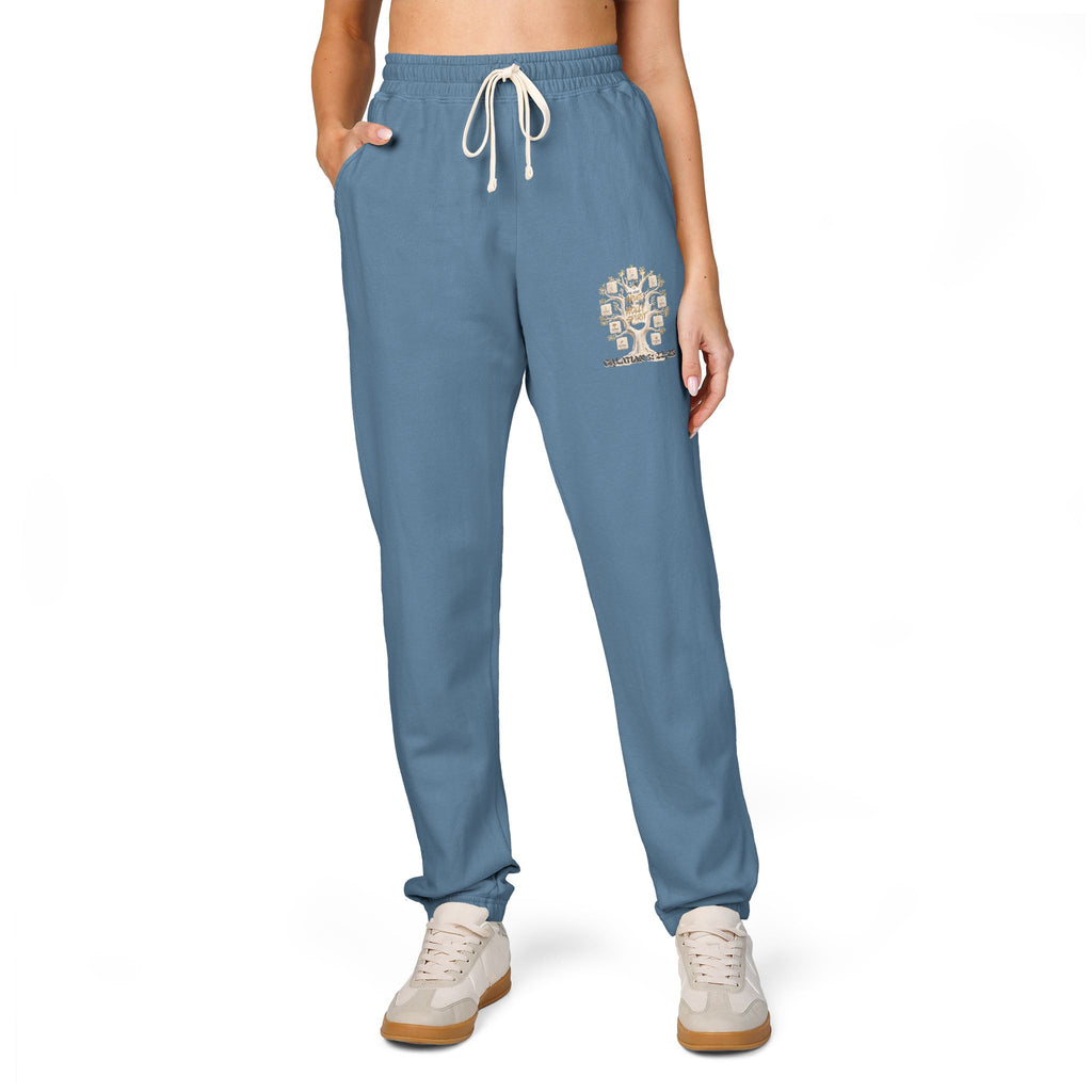 Tree of Life Graphic Sweatpants — Garment-Dyed Fleece Joggers