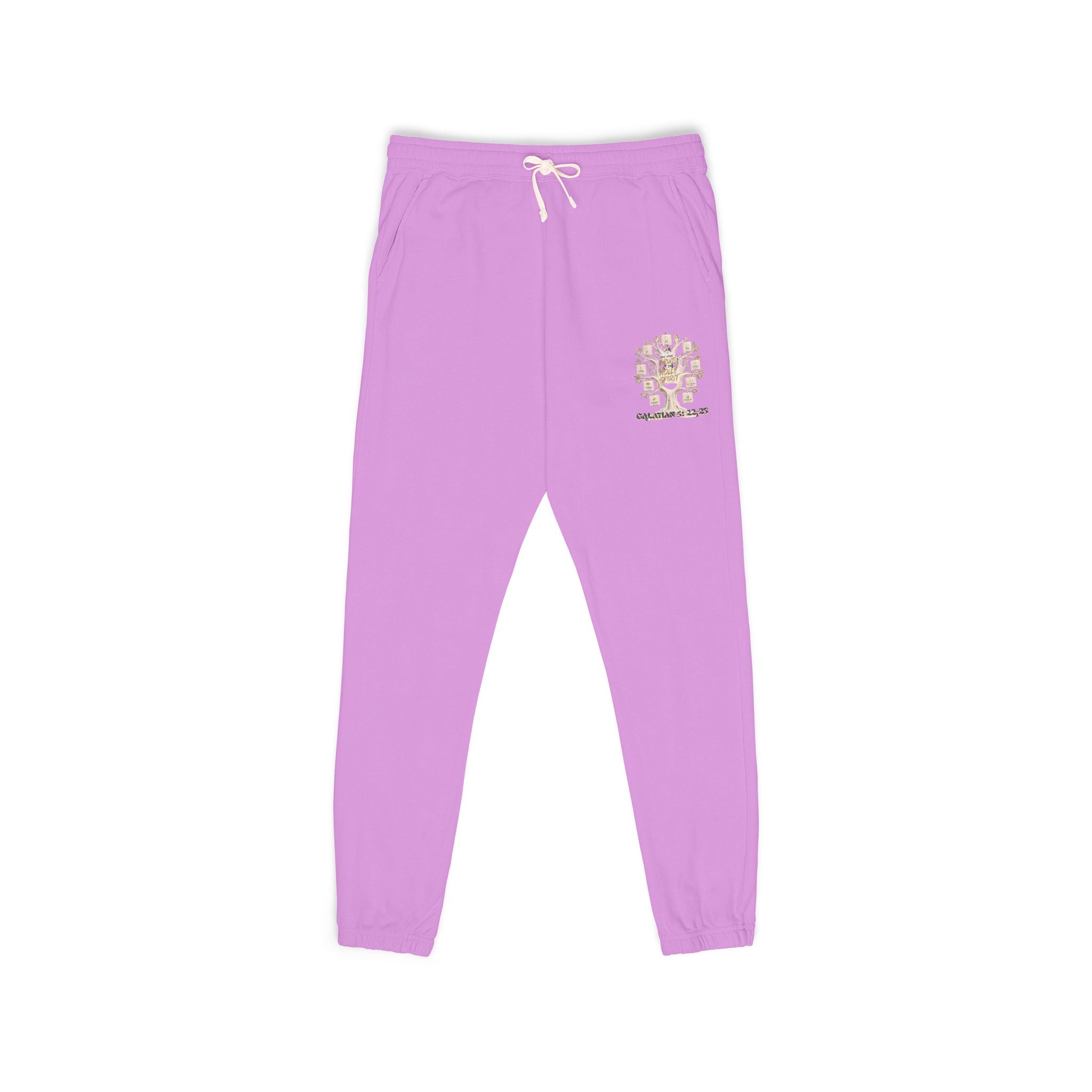 Tree of Life Graphic Sweatpants — Garment-Dyed Fleece Joggers