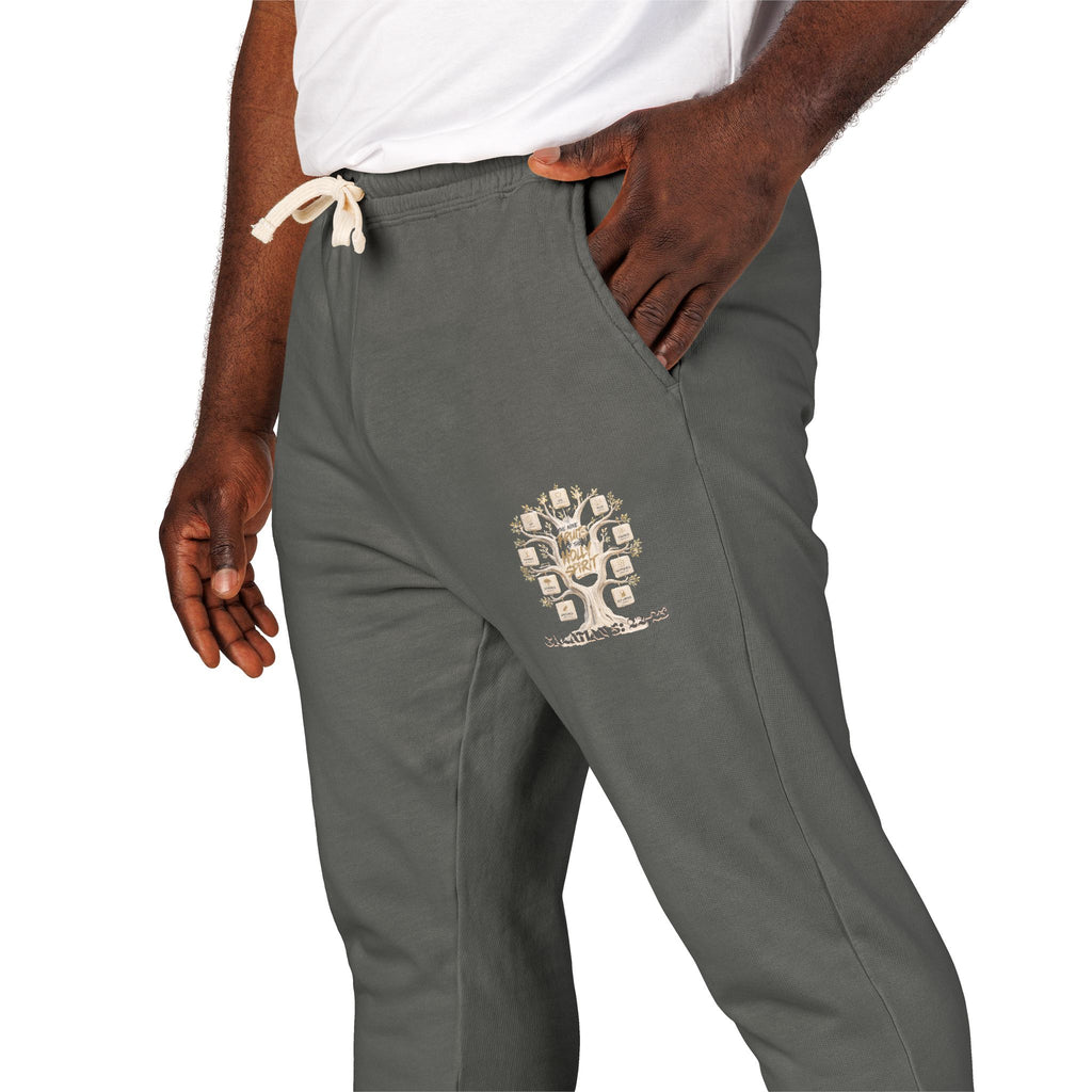 Tree of Life Graphic Sweatpants — Garment-Dyed Fleece Joggers