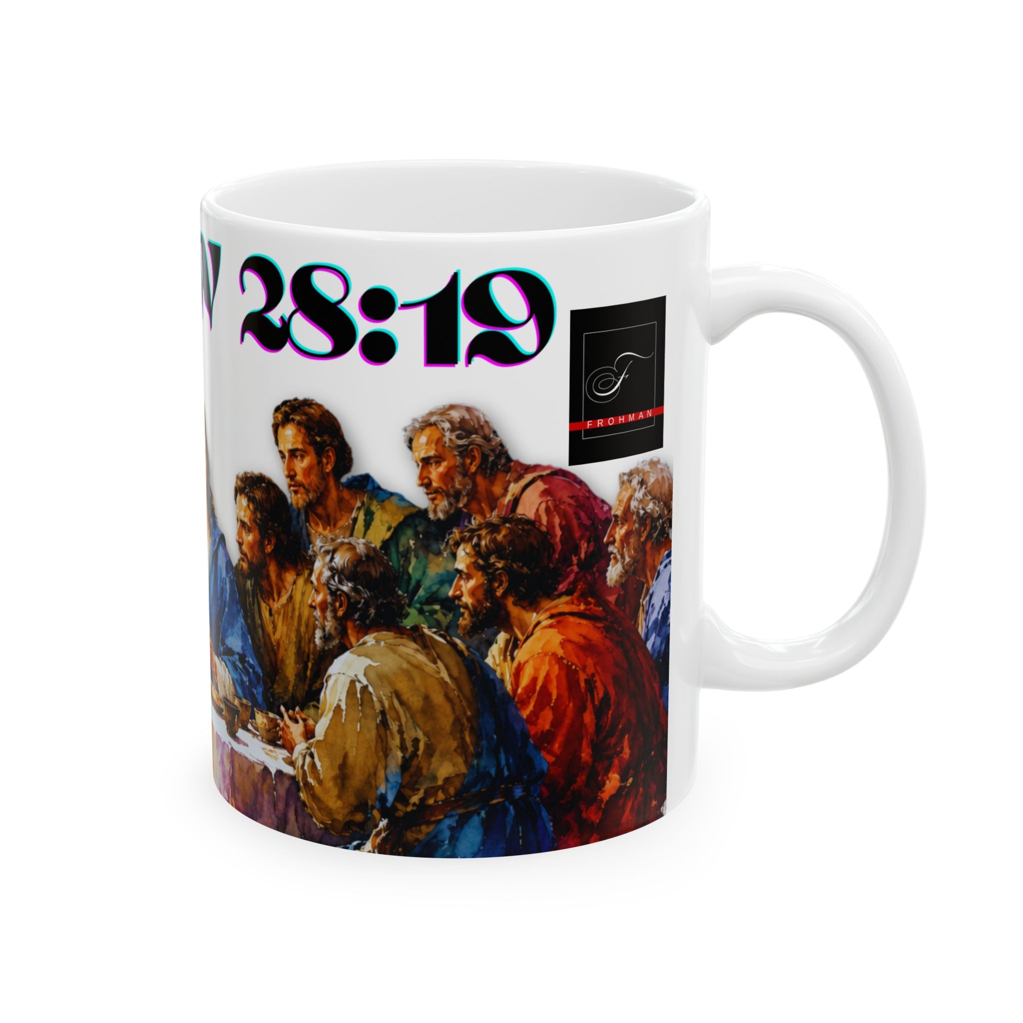 Christian Last Supper Ceramic Mug – Matthew 28:19 Inspirational Coffee Cup (11oz/15oz)