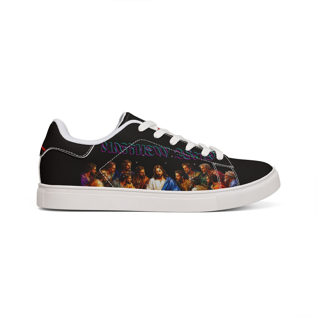 Galaxy Night Men’s Low-Top Leather Sneakers — 'You Can’t Hurry Love' Cosmic Design