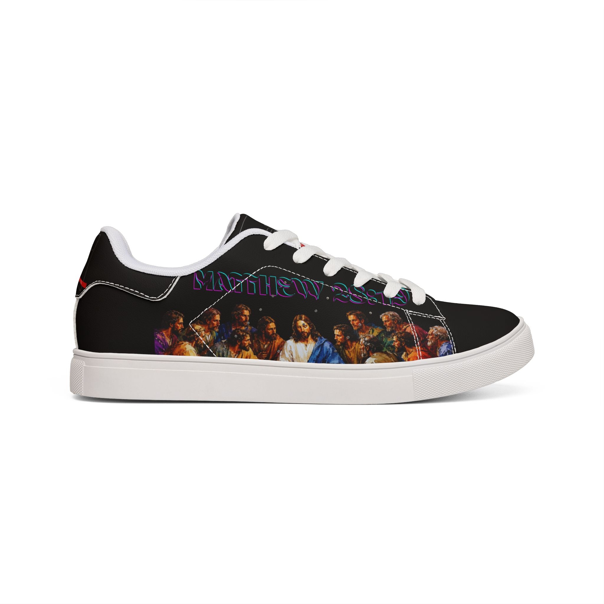 Galaxy Night Men’s Low-Top Leather Sneakers — 'You Can’t Hurry Love' Cosmic Design