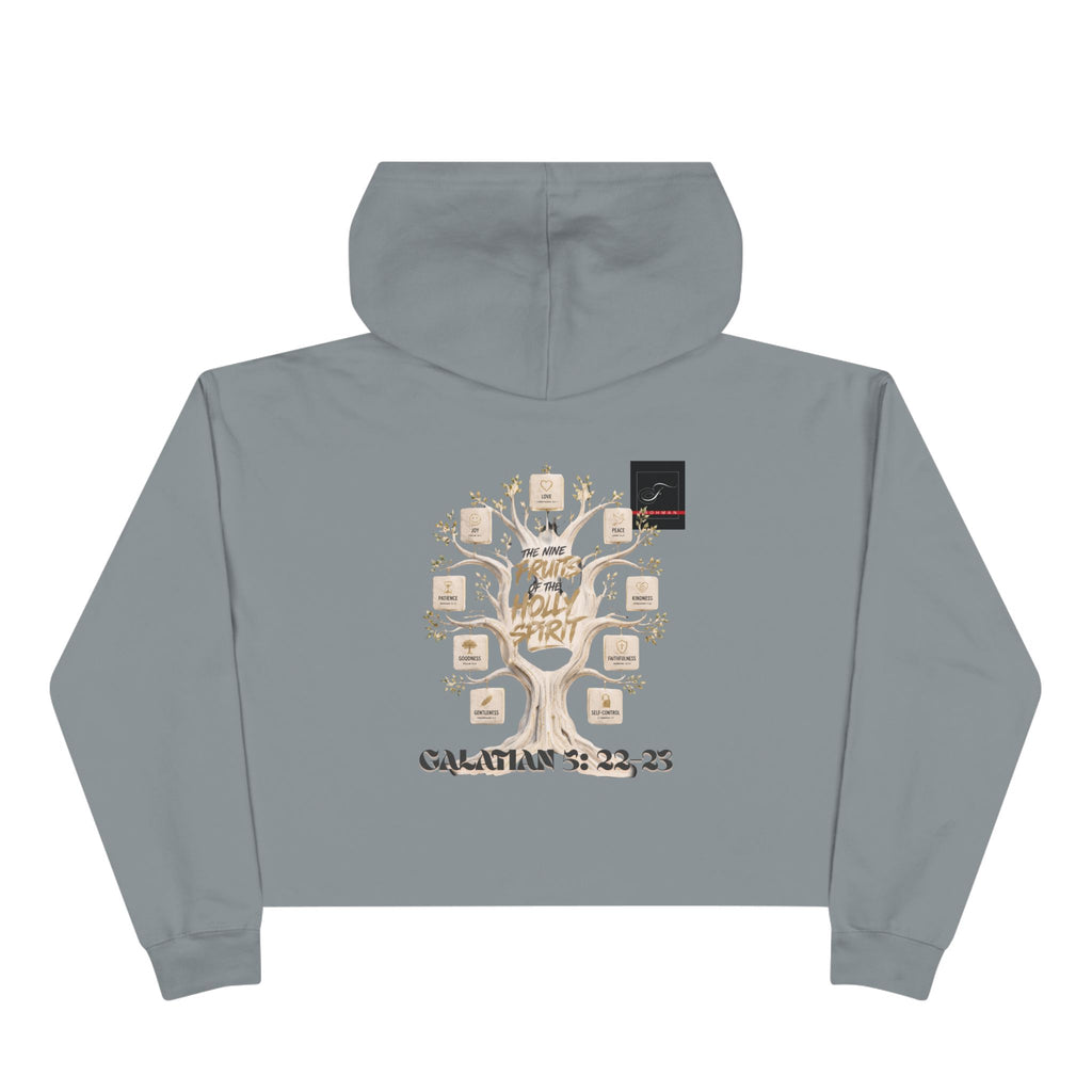 Crop Hoodie — Galatians 5 : 22-23 "The Nine Fruits the Holy Spirit" Christian Crop Hoodie