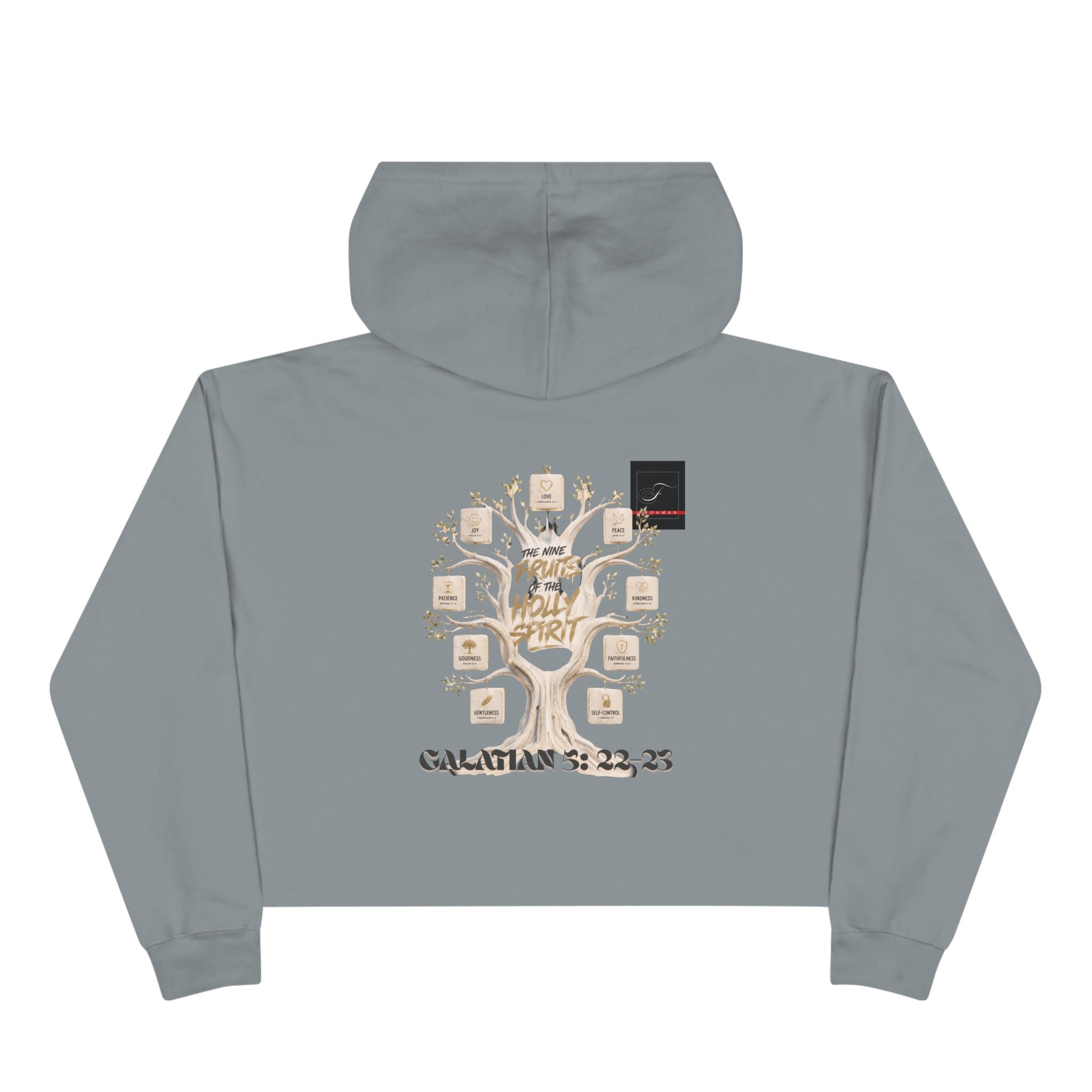 Crop Hoodie — Galatians 5 : 22-23 "The Nine Fruits the Holy Spirit" Christian Crop Hoodie