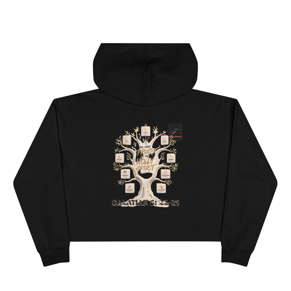 Crop Hoodie — Galatians 5 : 22-23 "The Nine Fruits the Holy Spirit" Christian Crop Hoodie