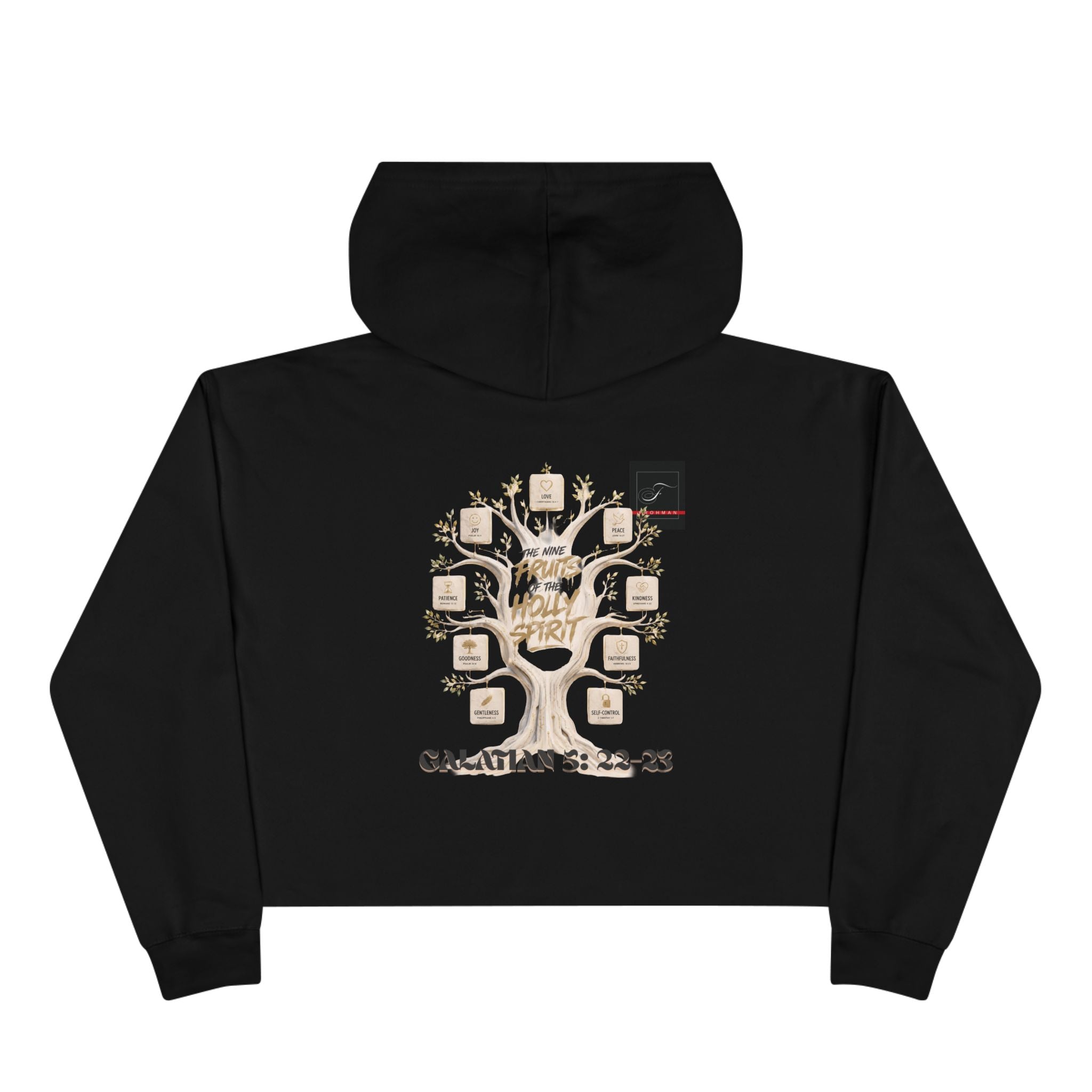Crop Hoodie — Galatians 5 : 22-23 "The Nine Fruits the Holy Spirit" Christian Crop Hoodie