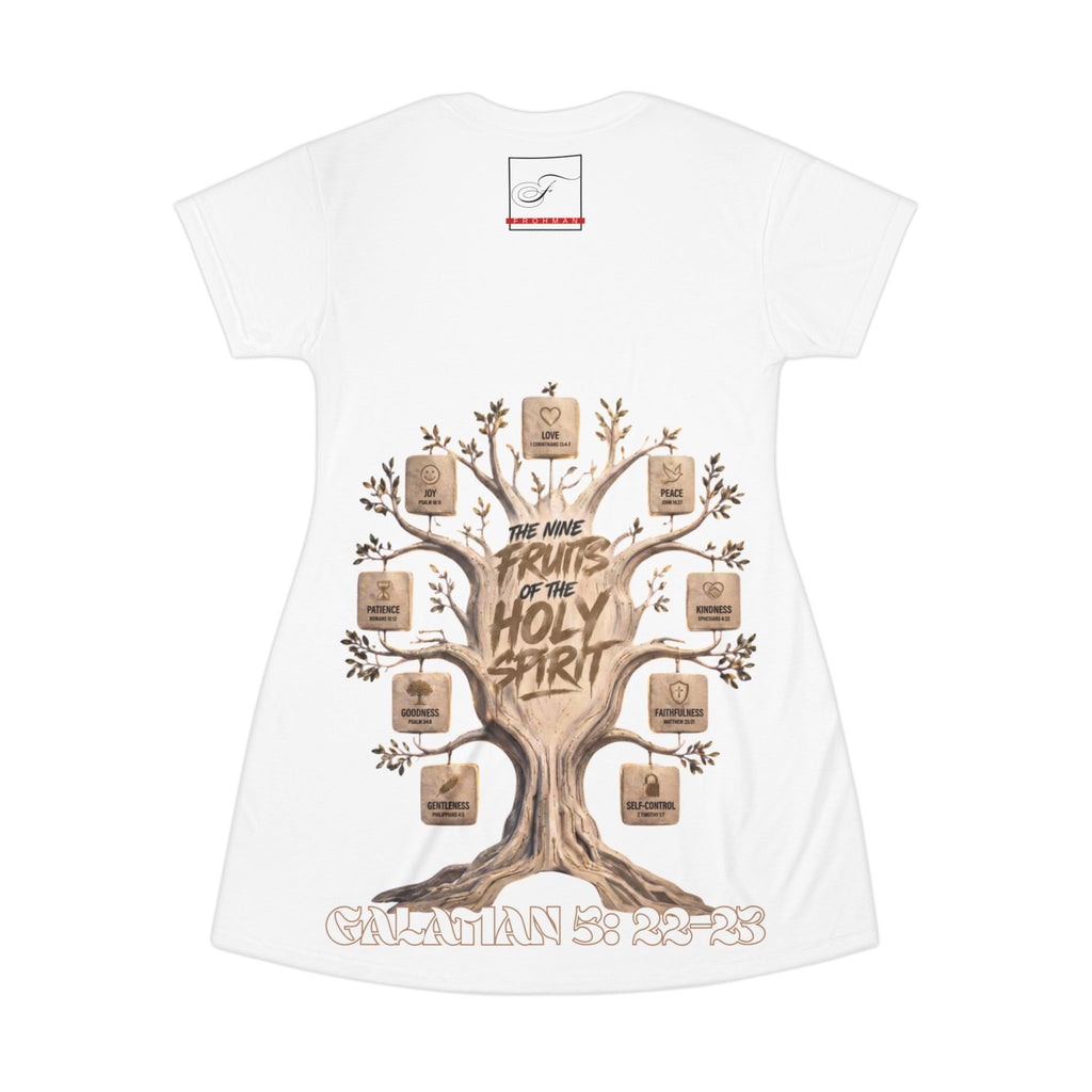 Nine Fruits of the Holy Spirit All-Over Print T-Shirt Dress