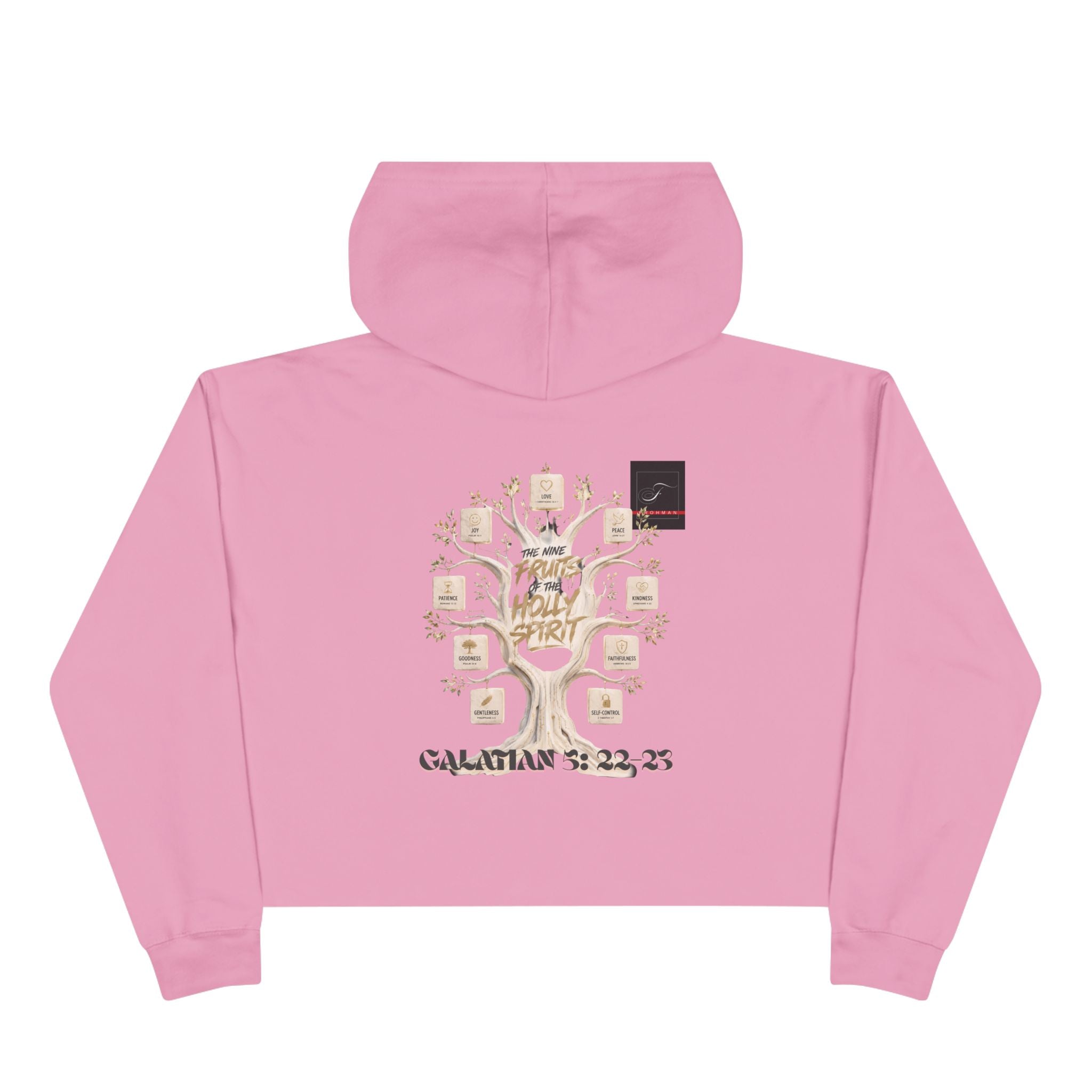 Crop Hoodie — Galatians 5 : 22-23 "The Nine Fruits the Holy Spirit" Christian Crop Hoodie