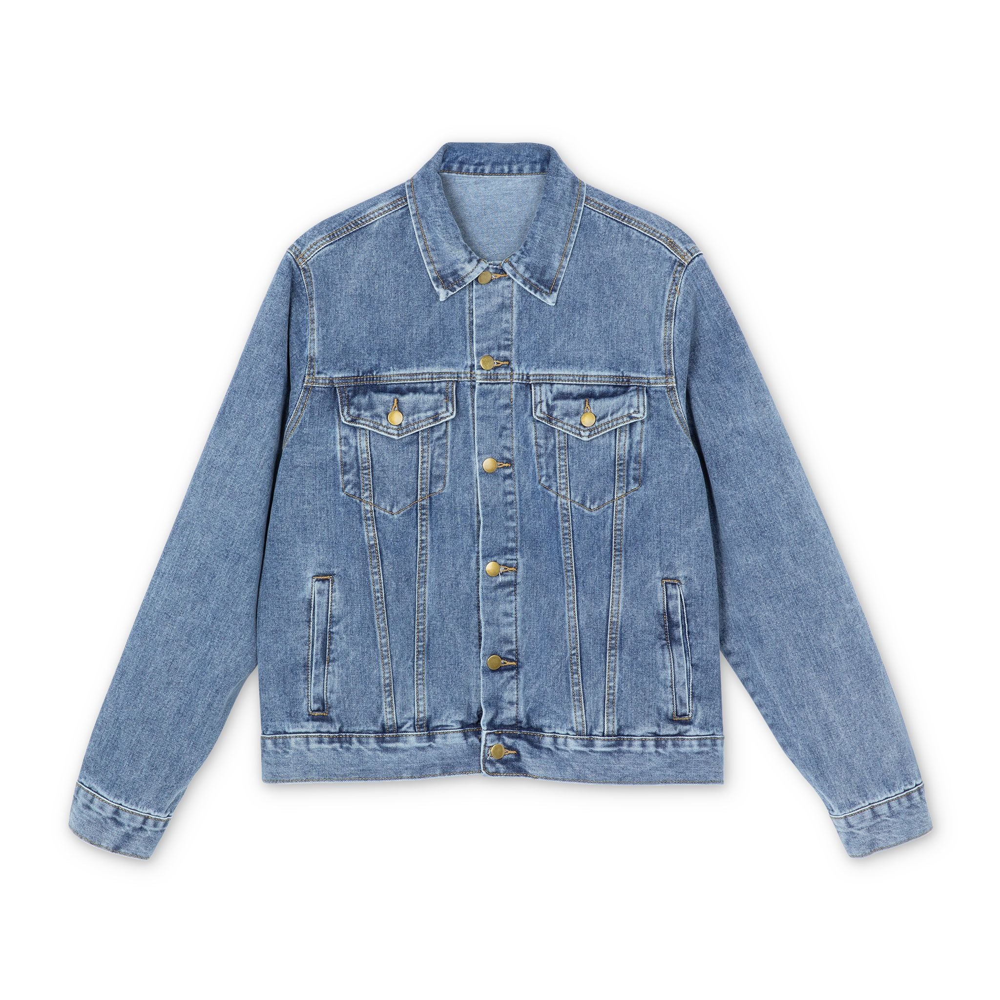 Denim Jacket — Bold Back Graphic "CRISTO: El Camino, La Verdad & La Vida" Lettering