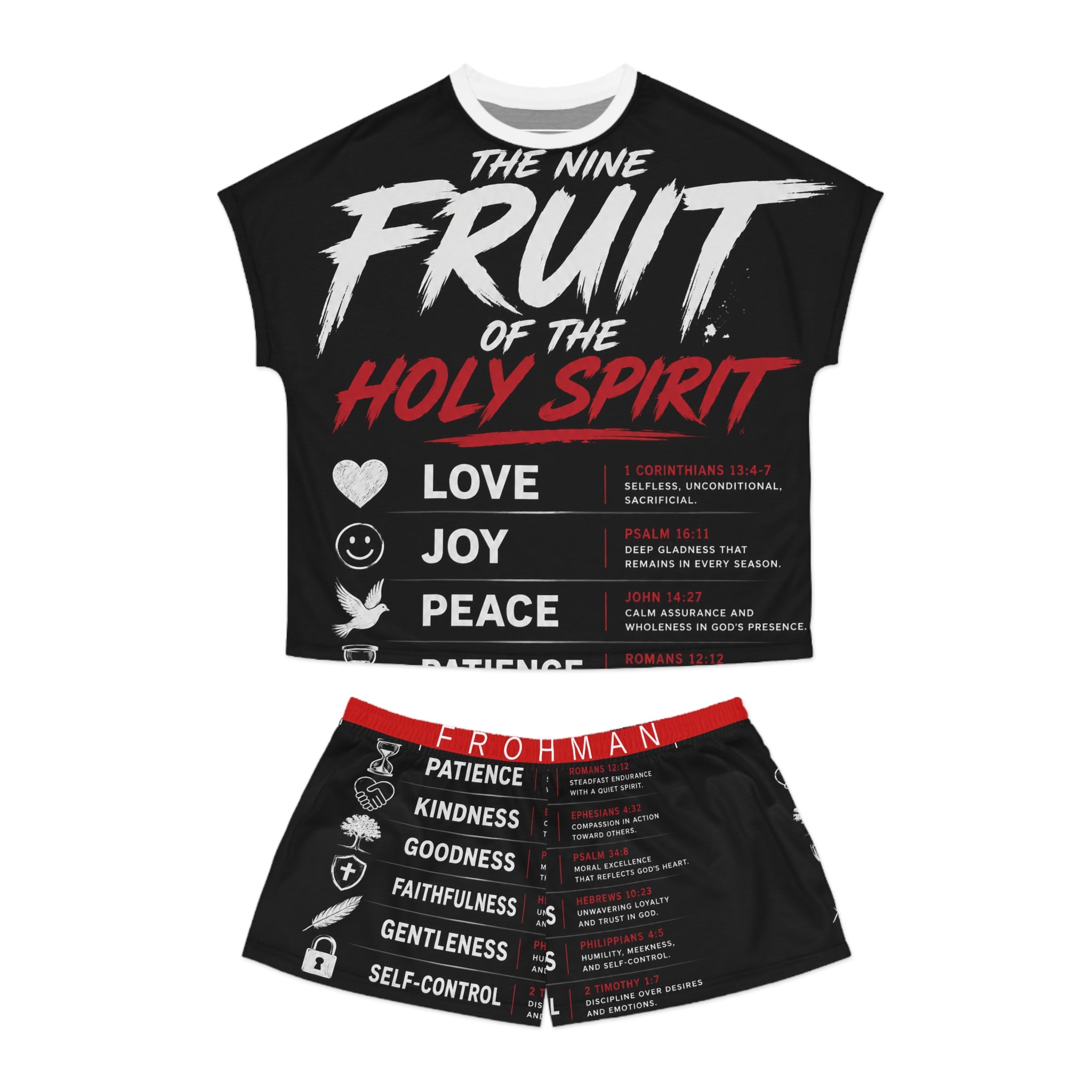 Women's Pajama Set - 'The Nine Fruit of the Holy Spirit' Christian Sleepwear