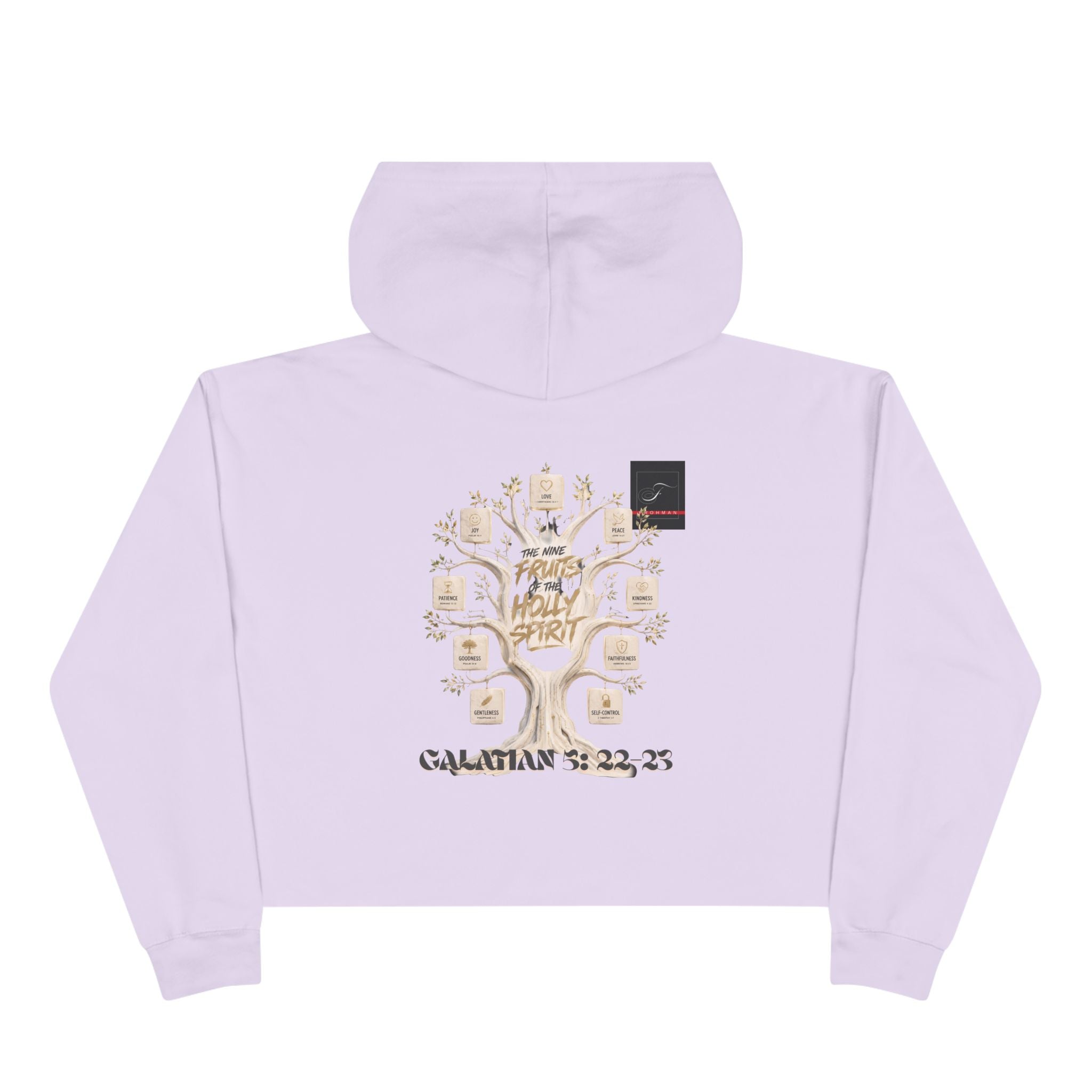 Crop Hoodie — Galatians 5 : 22-23 "The Nine Fruits the Holy Spirit" Christian Crop Hoodie
