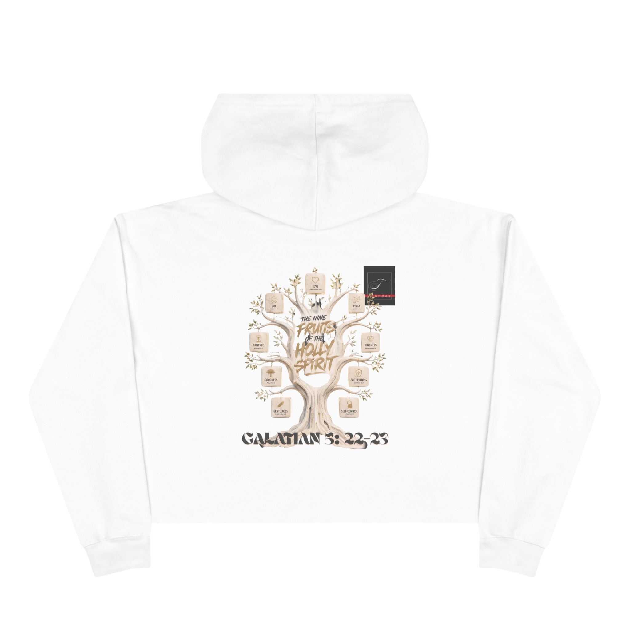 Crop Hoodie — Galatians 5 : 22-23 "The Nine Fruits the Holy Spirit" Christian Crop Hoodie