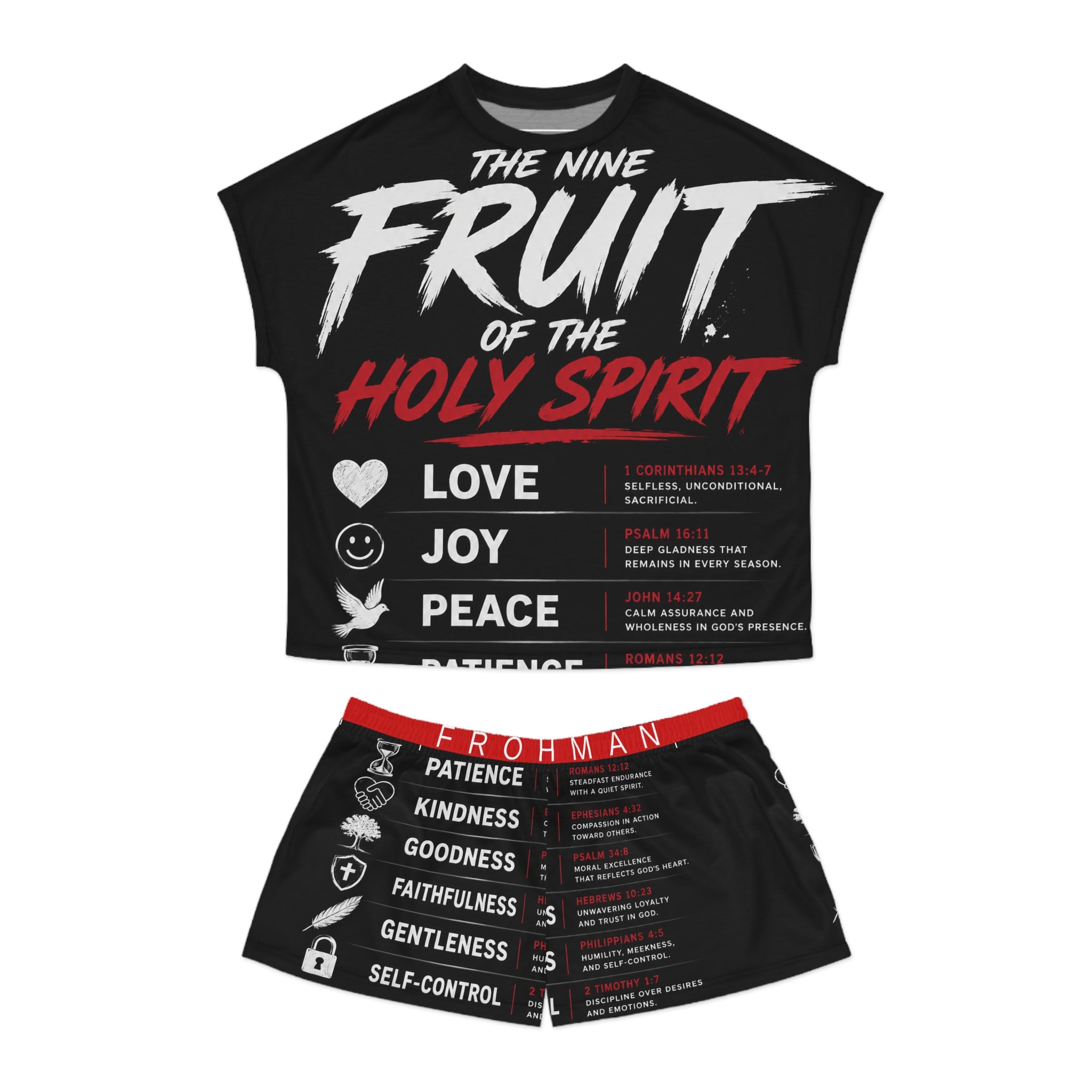 Women's Pajama Set - 'The Nine Fruit of the Holy Spirit' Christian Sleepwear