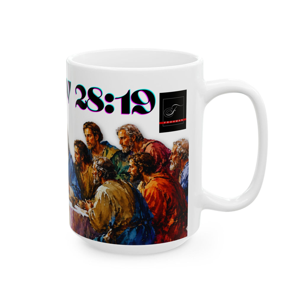 Christian Last Supper Ceramic Mug – Matthew 28:19 Inspirational Coffee Cup (11oz/15oz)