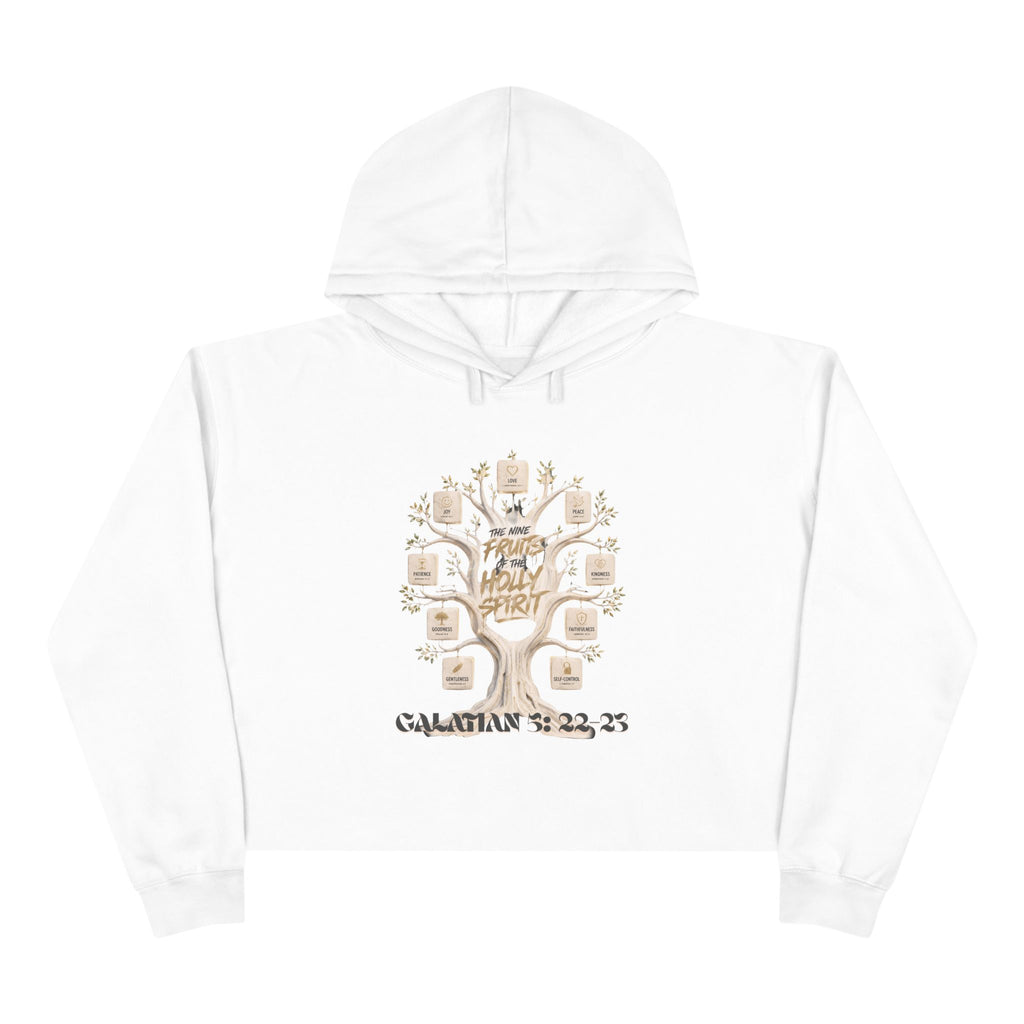 Crop Hoodie — Galatians 5 : 22-23 "The Nine Fruits the Holy Spirit" Christian Crop Hoodie