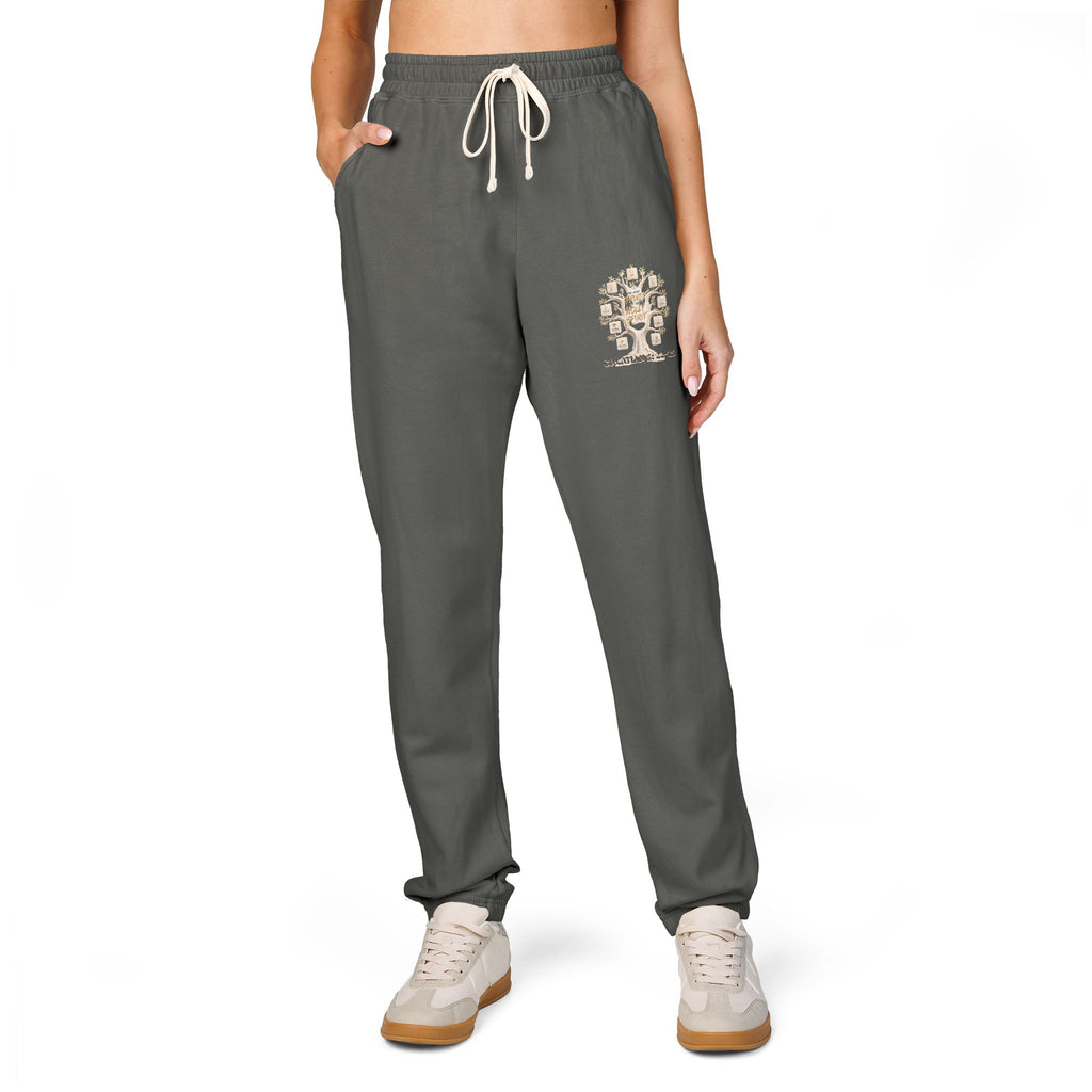 Tree of Life Graphic Sweatpants — Garment-Dyed Fleece Joggers