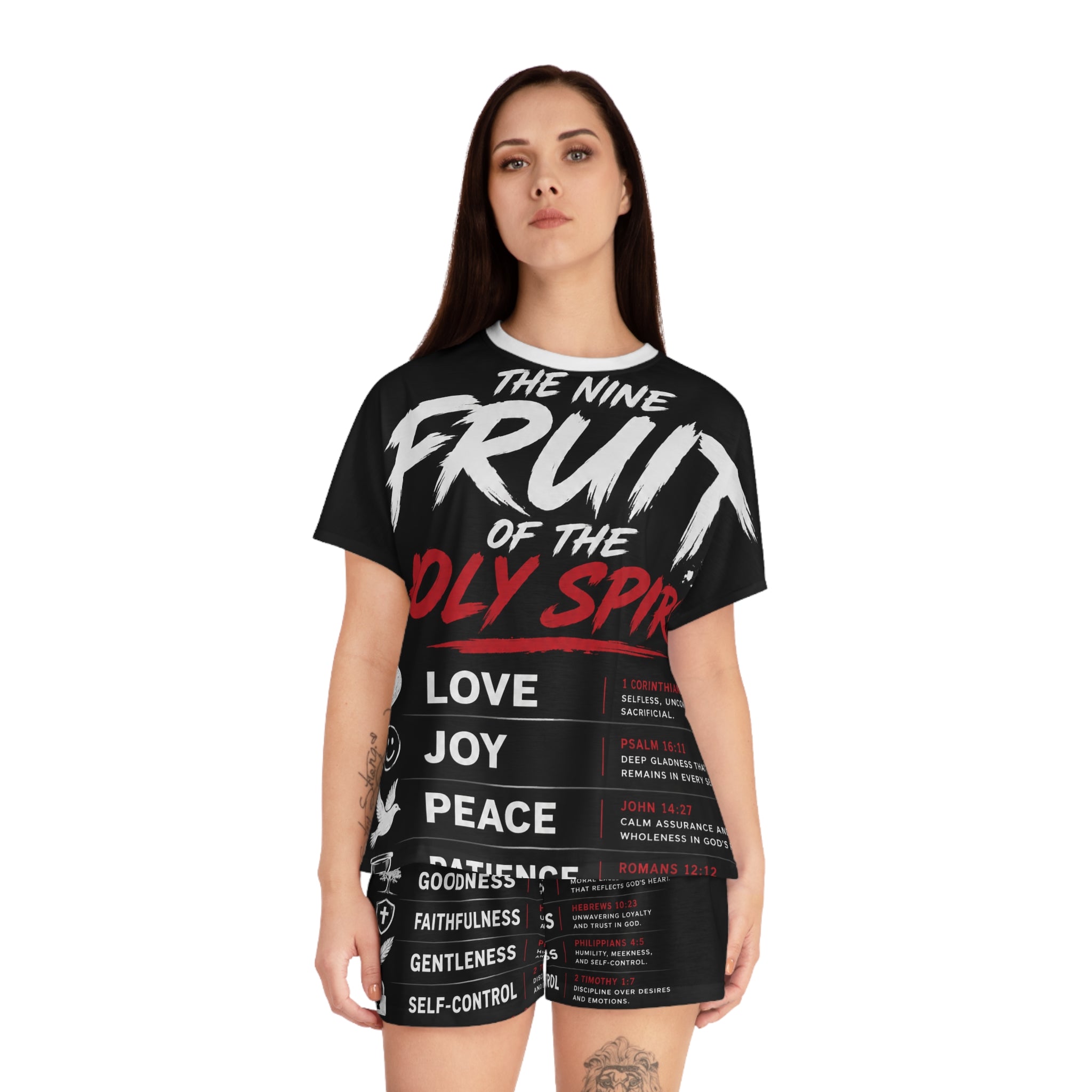 Women's Pajama Set - 'The Nine Fruit of the Holy Spirit' Christian Sleepwear