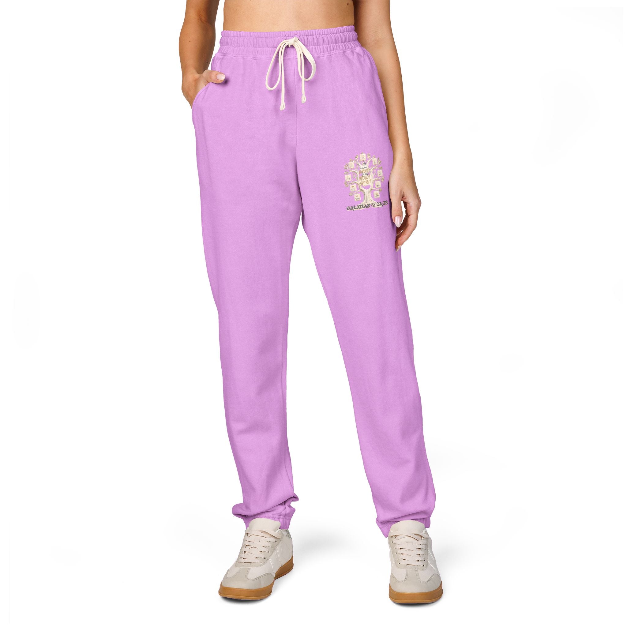 Tree of Life Graphic Sweatpants — Garment-Dyed Fleece Joggers