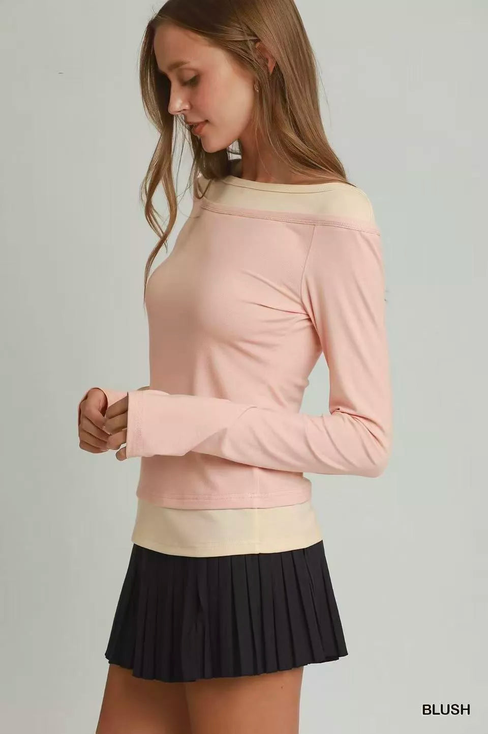 Hermana Layered Twofer Long Sleeve Top