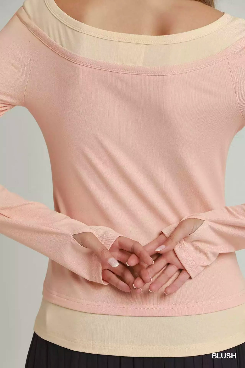 Hermana Layered Twofer Long Sleeve Top