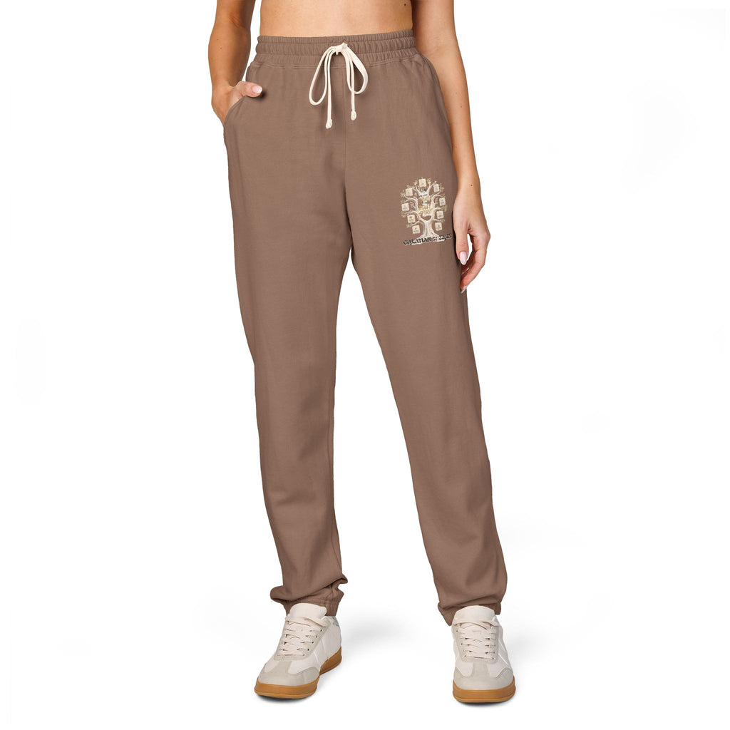 Tree of Life Graphic Sweatpants — Garment-Dyed Fleece Joggers