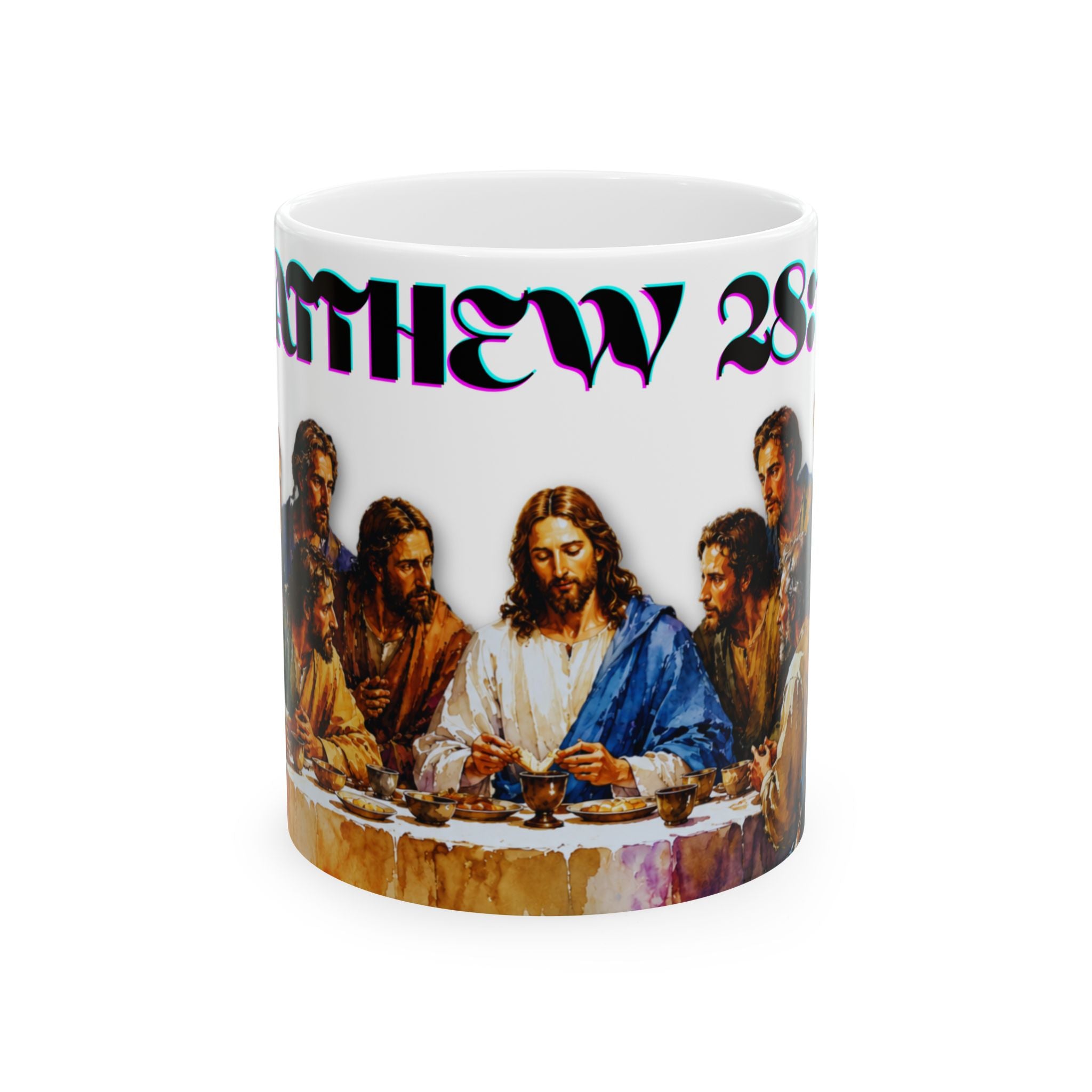 Christian Last Supper Ceramic Mug – Matthew 28:19 Inspirational Coffee Cup (11oz/15oz)