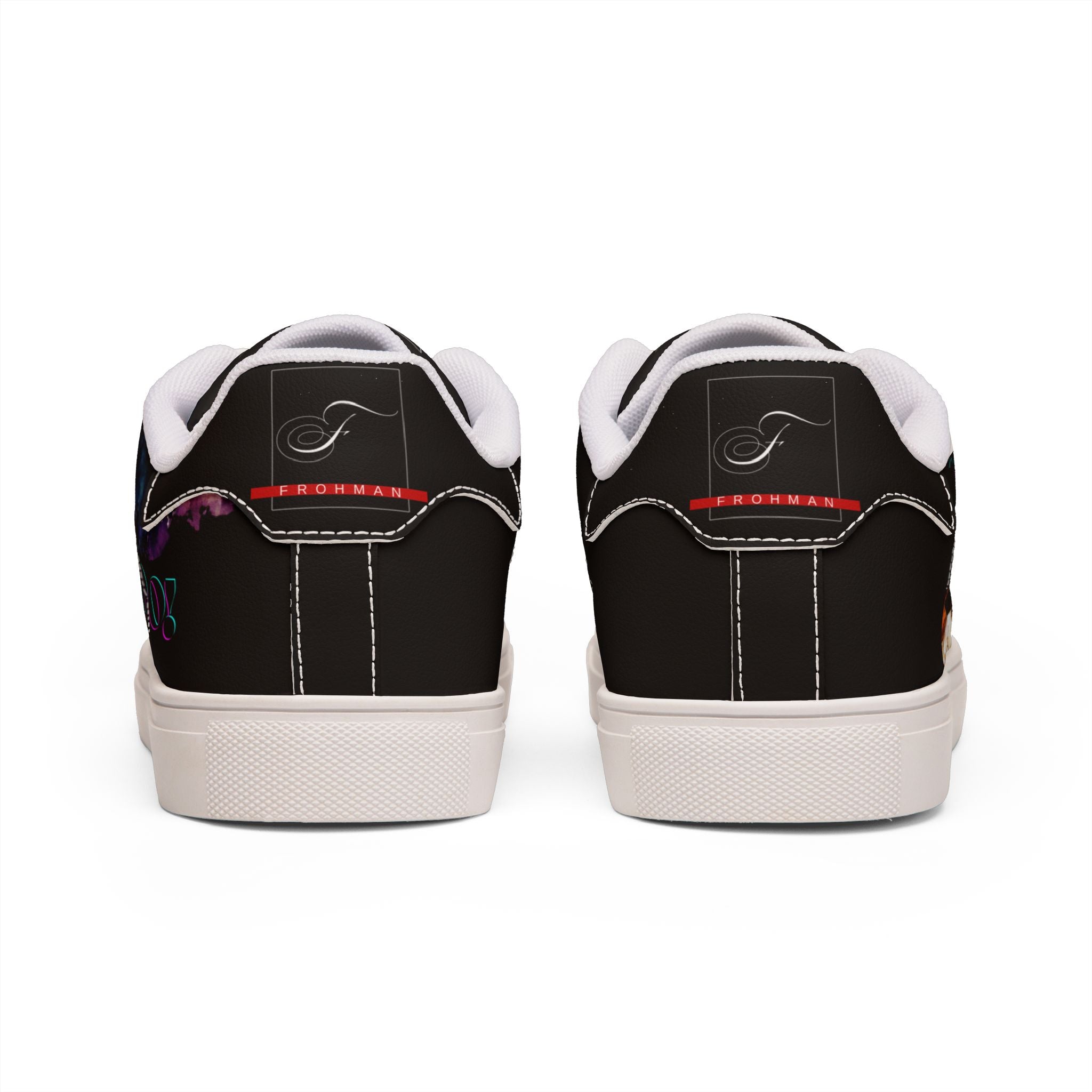Galaxy Night Men’s Low-Top Leather Sneakers — 'You Can’t Hurry Love' Cosmic Design