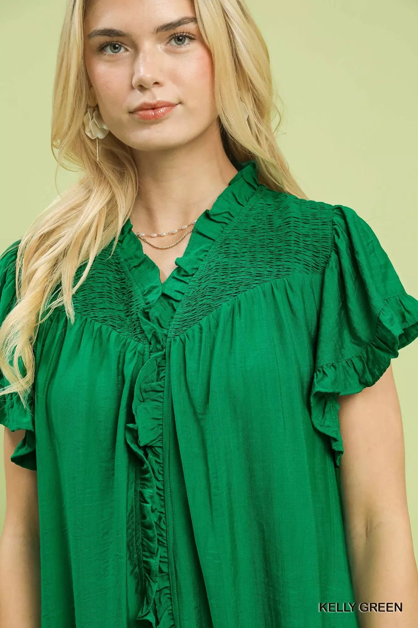 Hermana Comfy Smocked Ruffle Babydoll Mini Dress