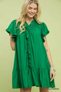 Hermana Comfy Smocked Ruffle Babydoll Mini Dress